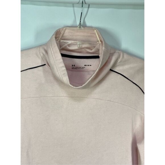 -2. Under Armour Women's Rival Fleece Funnel Neck Pullover Sweater Pink Black Me - Picture 5 of 7